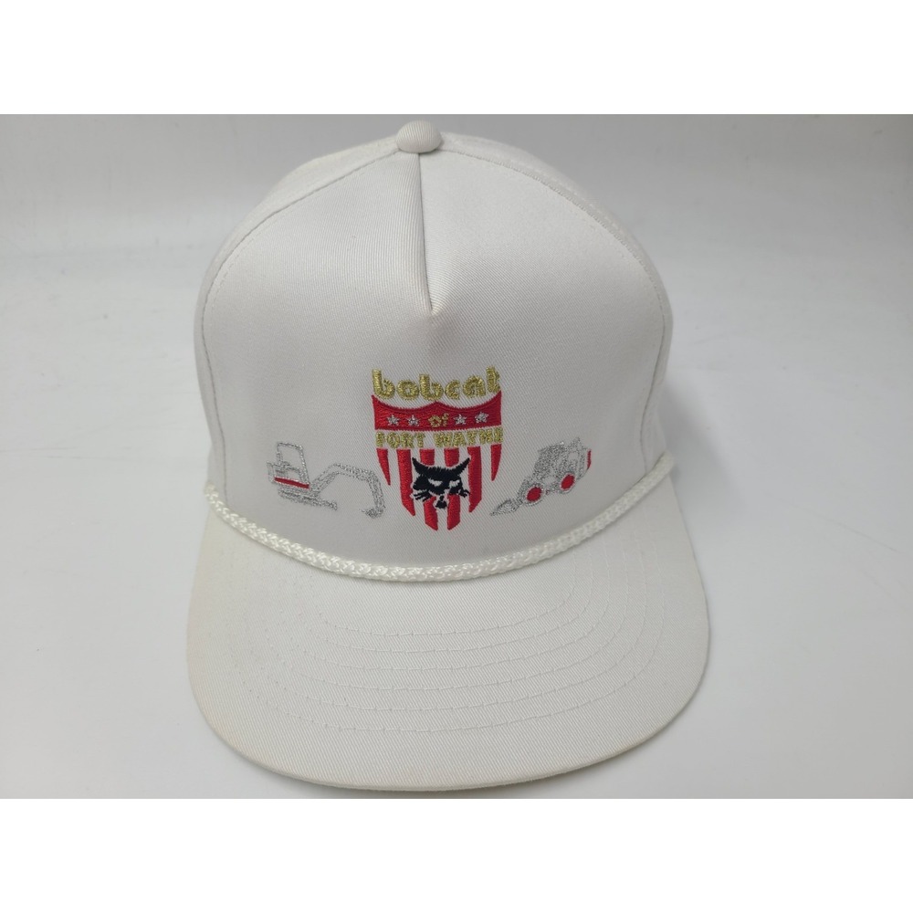 Vintage Bobcat Equipment Fort Wayne Indiana Rope Snapback Hat Cap Construction